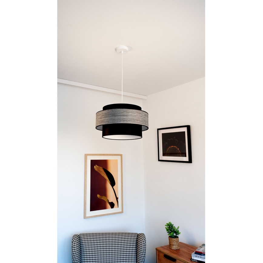 Lámpara colgante GRACE 1xE27/60W/230V negro/gris
