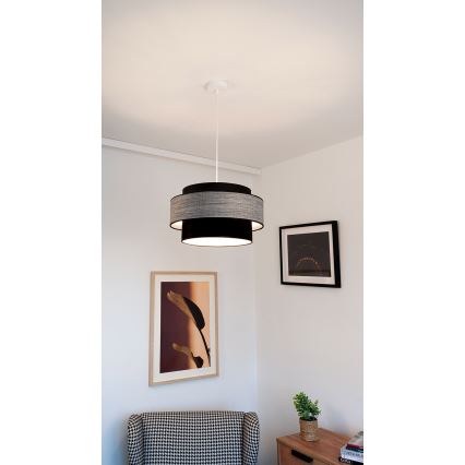 Lámpara colgante GRACE 1xE27/60W/230V negro/gris