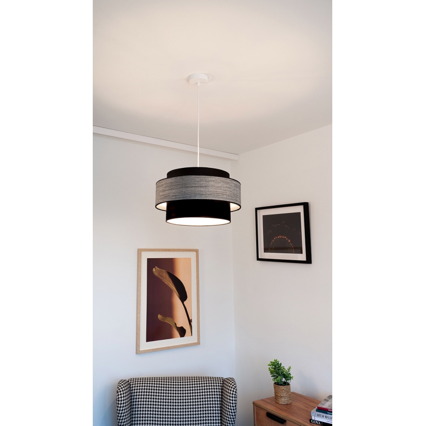 Lámpara colgante GRACE 1xE27/60W/230V negro/gris