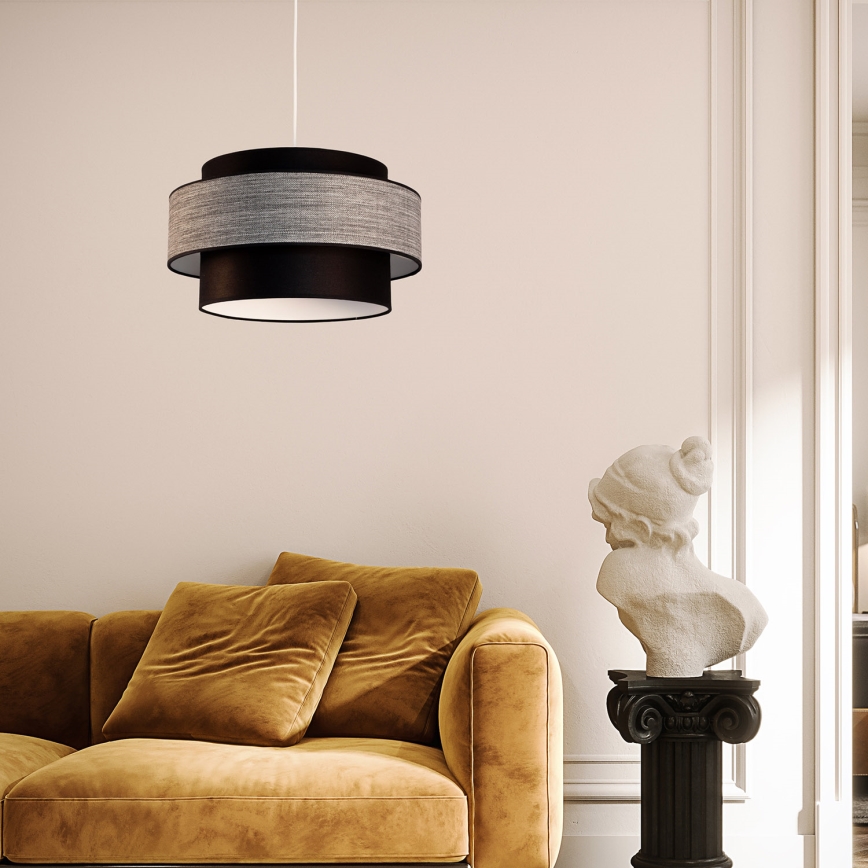 Lámpara colgante GRACE 1xE27/60W/230V negro/gris