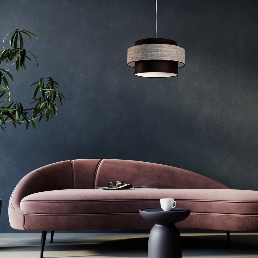Lámpara colgante GRACE 1xE27/60W/230V negro/gris