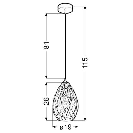 Lámpara colgante GRAN 1xE27/60W/230V