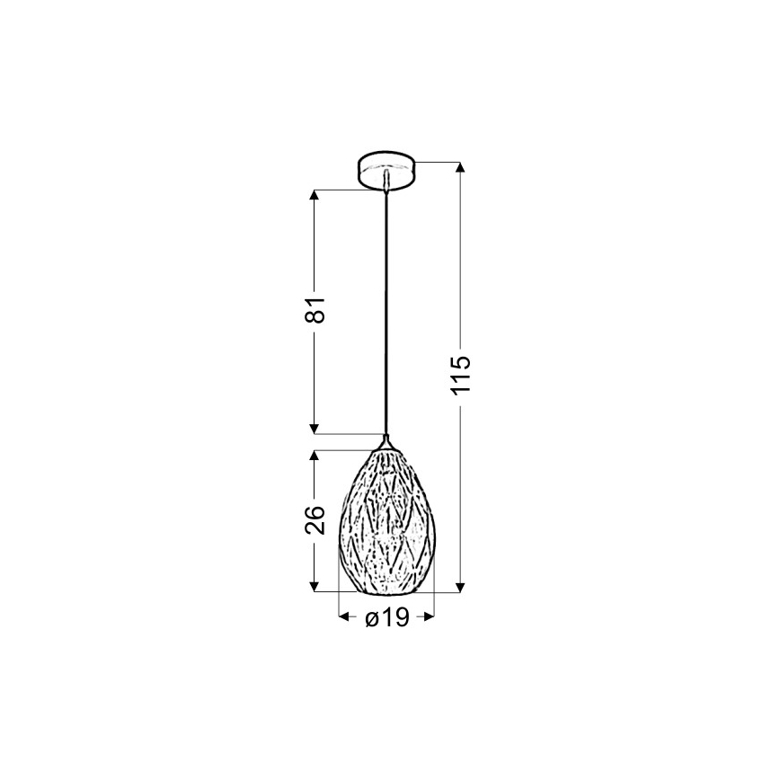 Lámpara colgante GRAN 1xE27/60W/230V