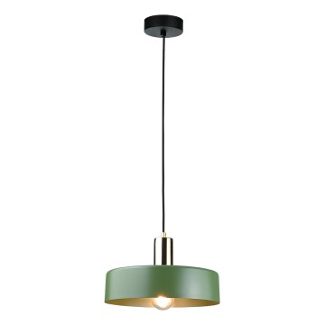 Lámpara colgante HAKI 1xE27/60W/230V Verde/negro/cromo brillante