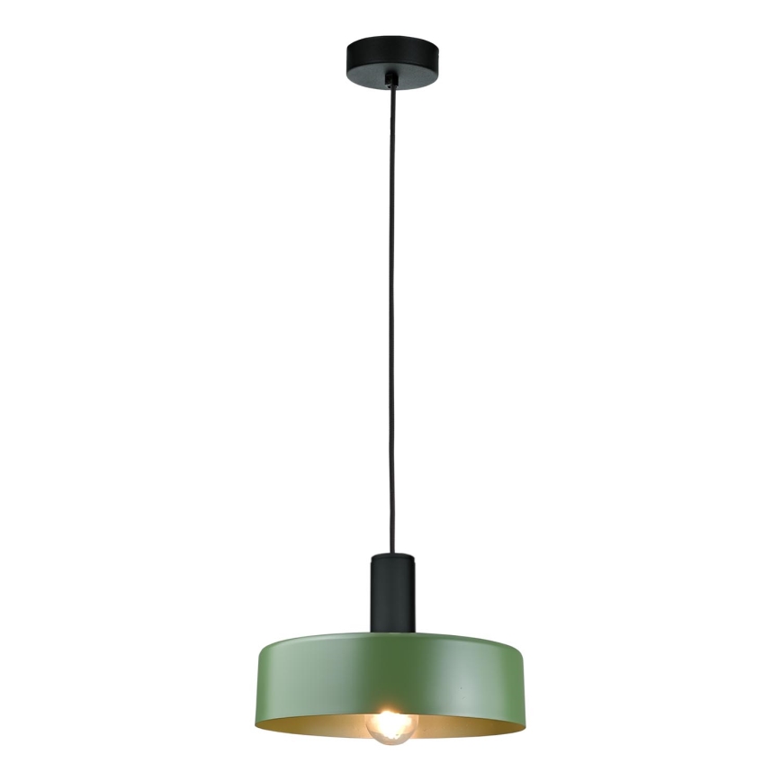 Lámpara colgante HAKI 1xE27/60W/230V Verde/negro