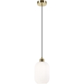 Lámpara colgante HARMA 1xE27/15W/230V diá. 14 cm blanco/dorado