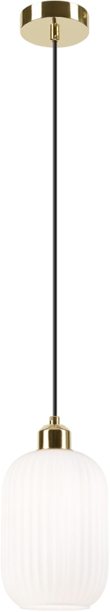 Lámpara colgante HARMA 1xE27/15W/230V diá. 14 cm blanco/dorado