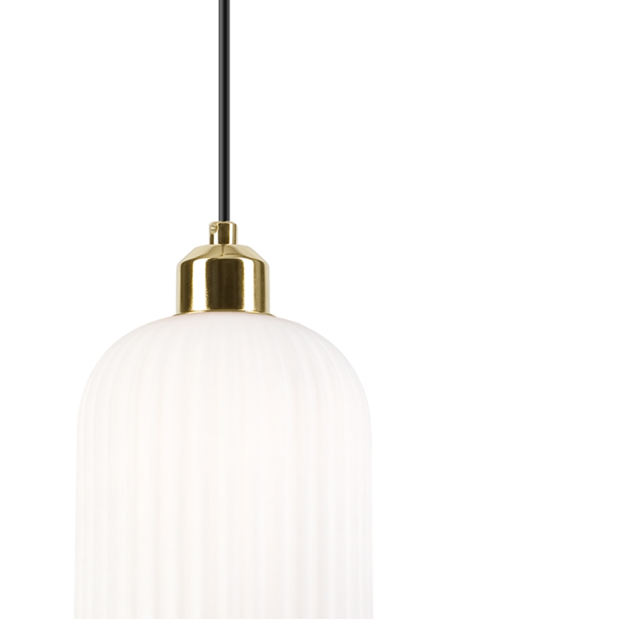 Lámpara colgante HARMA 1xE27/15W/230V diá. 14 cm blanco/dorado