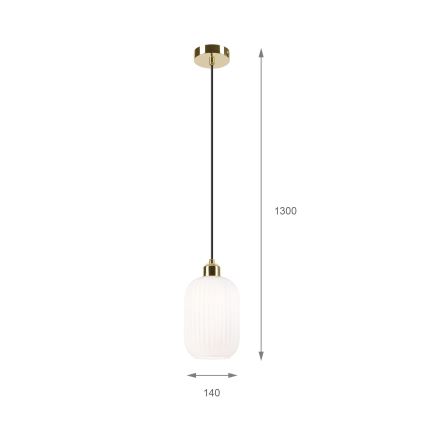 Lámpara colgante HARMA 1xE27/15W/230V diá. 14 cm blanco/dorado