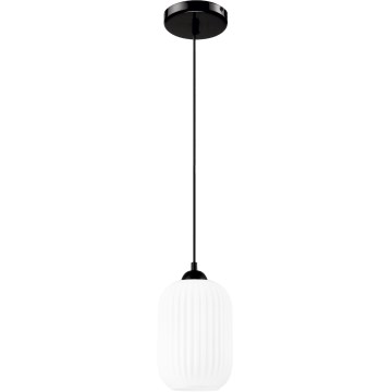 Lámpara colgante HARMA 1xE27/15W/230V diá. 14 cm blanco/negro