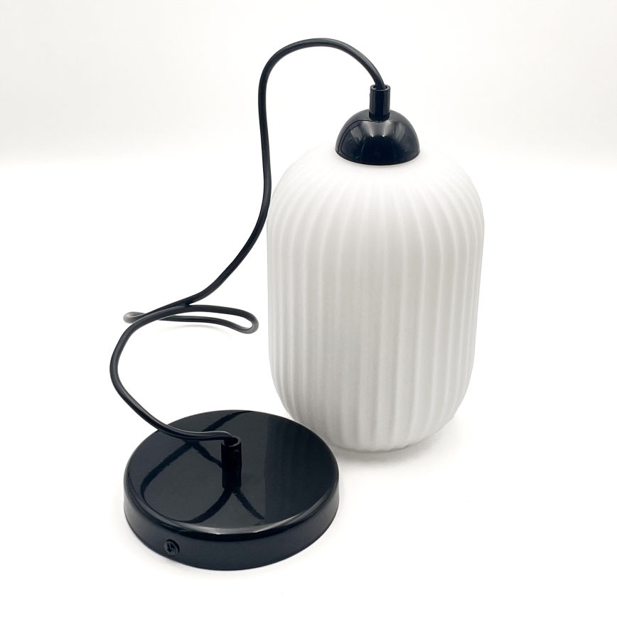 Lámpara colgante HARMA 1xE27/15W/230V diá. 14 cm blanco/negro