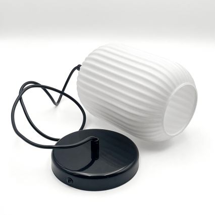 Lámpara colgante HARMA 1xE27/15W/230V diá. 14 cm blanco/negro