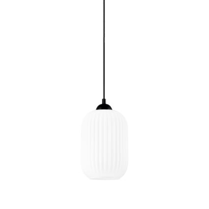 Lámpara colgante HARMA 1xE27/15W/230V diá. 14 cm blanco/negro