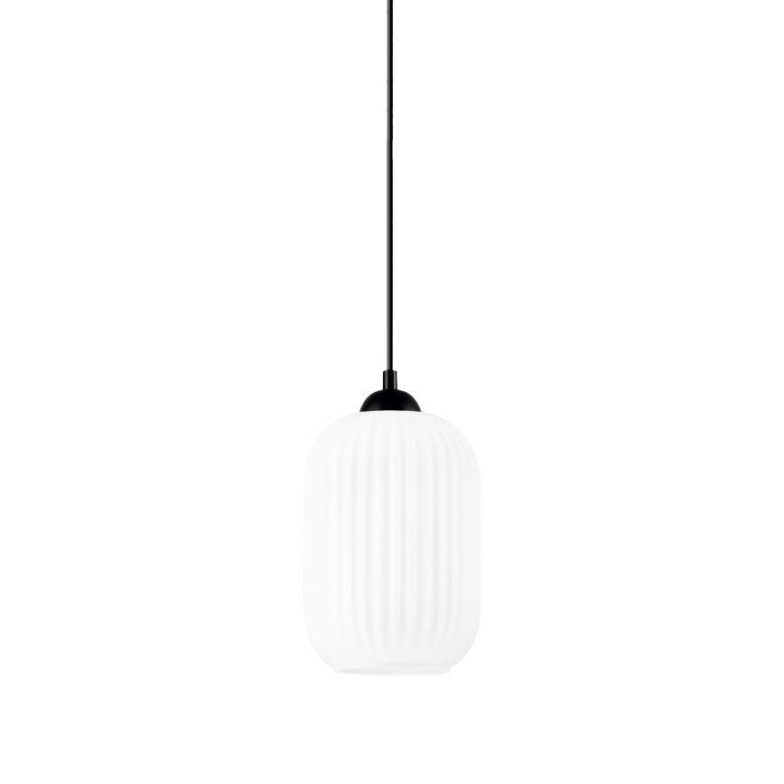 Lámpara colgante HARMA 1xE27/15W/230V diá. 14 cm blanco/negro