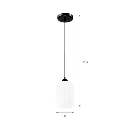 Lámpara colgante HARMA 1xE27/15W/230V diá. 14 cm blanco/negro