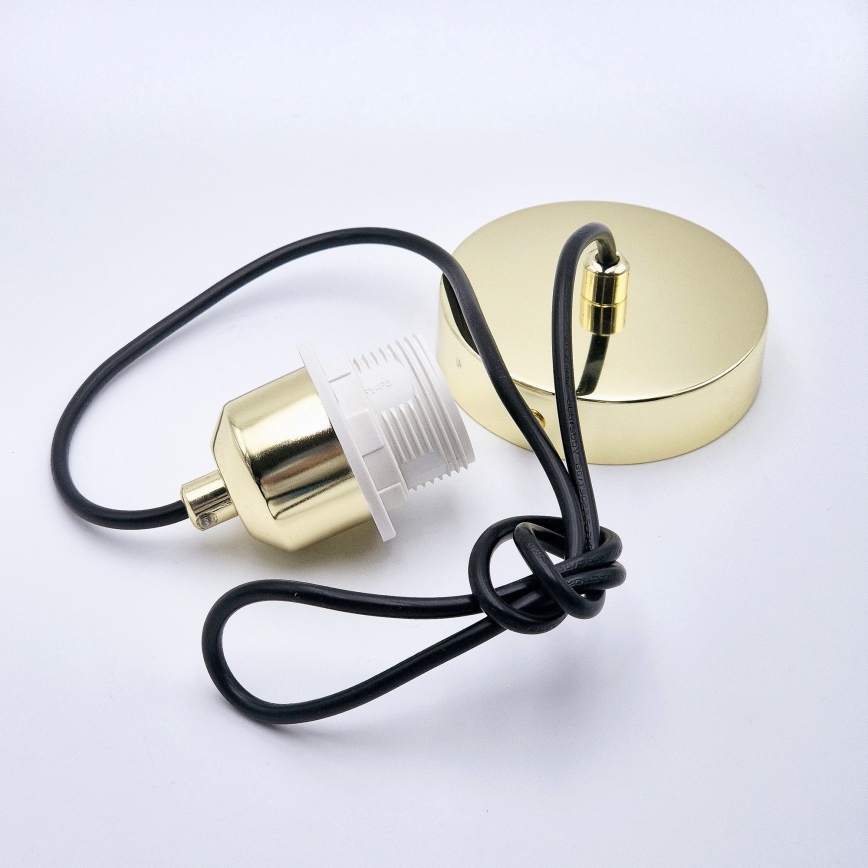 Lámpara colgante HARMA 1xE27/15W/230V diá. 20 cm blanco/dorado