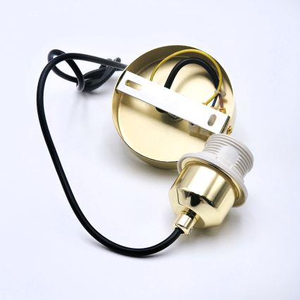 Lámpara colgante HARMA 1xE27/15W/230V diá. 20 cm blanco/dorado