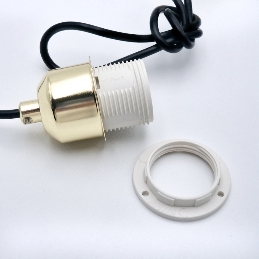 Lámpara colgante HARMA 1xE27/15W/230V diá. 20 cm blanco/dorado