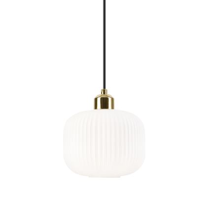 Lámpara colgante HARMA 1xE27/15W/230V diá. 20 cm blanco/dorado