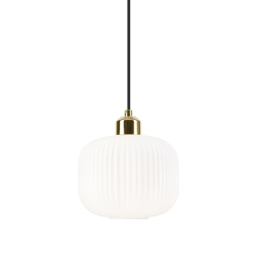 Lámpara colgante HARMA 1xE27/15W/230V diá. 20 cm blanco/dorado
