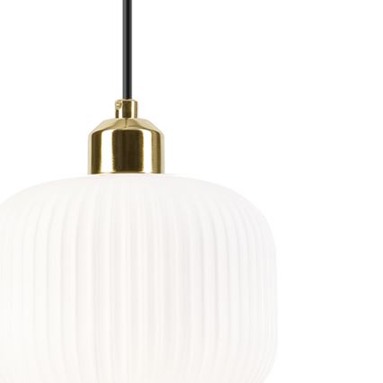 Lámpara colgante HARMA 1xE27/15W/230V diá. 20 cm blanco/dorado