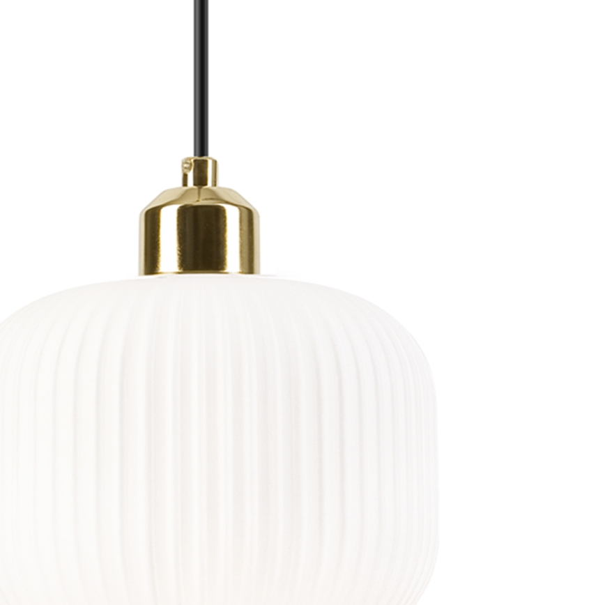 Lámpara colgante HARMA 1xE27/15W/230V diá. 20 cm blanco/dorado