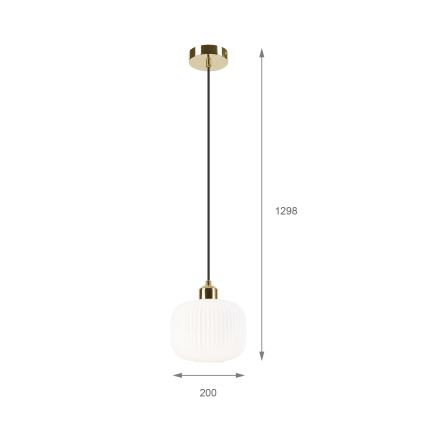 Lámpara colgante HARMA 1xE27/15W/230V diá. 20 cm blanco/dorado