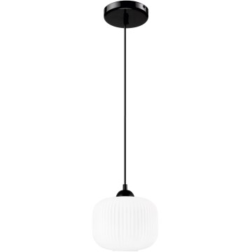 Lámpara colgante HARMA 1xE27/15W/230V diá. 20 cm blanco/negro