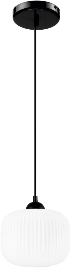 Lámpara colgante HARMA 1xE27/15W/230V diá. 20 cm blanco/negro