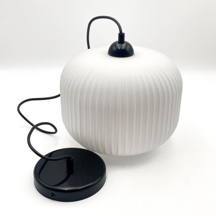 Lámpara colgante HARMA 1xE27/15W/230V diá. 20 cm blanco/negro