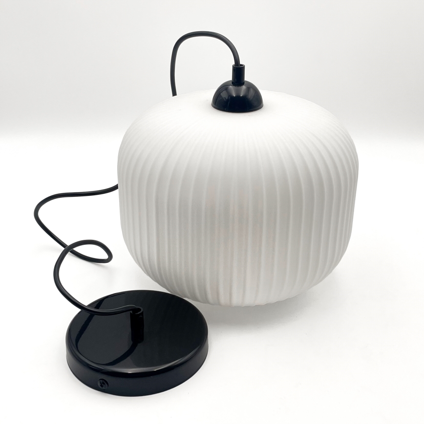 Lámpara colgante HARMA 1xE27/15W/230V diá. 20 cm blanco/negro