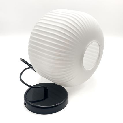 Lámpara colgante HARMA 1xE27/15W/230V diá. 20 cm blanco/negro