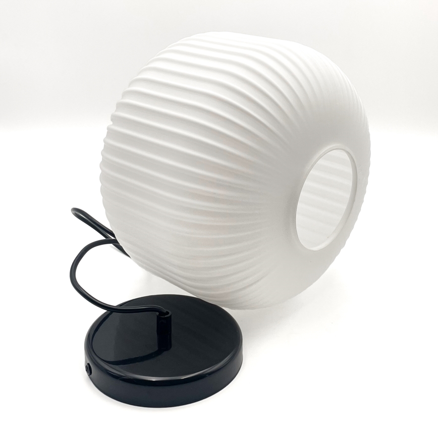 Lámpara colgante HARMA 1xE27/15W/230V diá. 20 cm blanco/negro