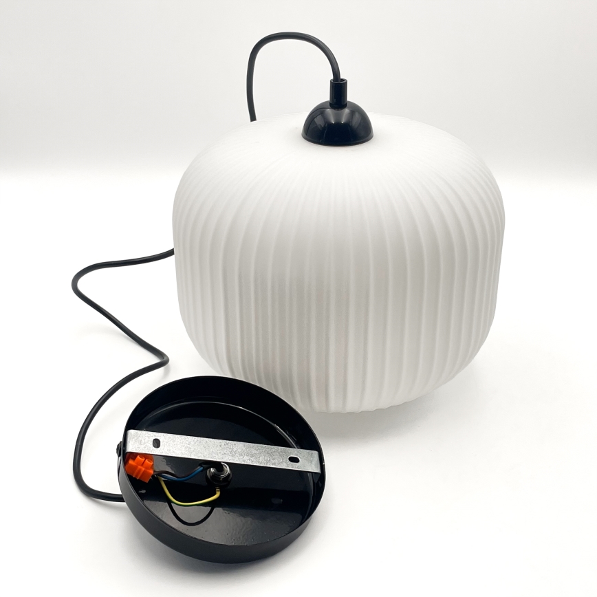 Lámpara colgante HARMA 1xE27/15W/230V diá. 20 cm blanco/negro