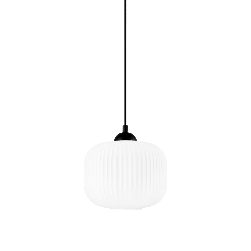Lámpara colgante HARMA 1xE27/15W/230V diá. 20 cm blanco/negro
