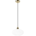 Lámpara colgante HARMA 1xE27/15W/230V diá. 25 cm blanco/dorado