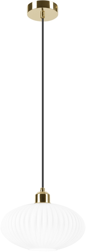 Lámpara colgante HARMA 1xE27/15W/230V diá. 25 cm blanco/dorado