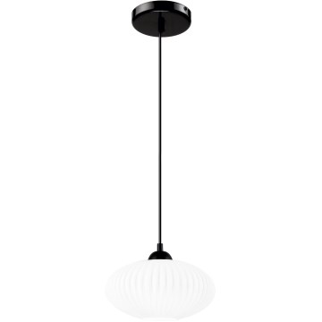 Lámpara colgante HARMA 1xE27/15W/230V diá. 25 cm blanco/negro