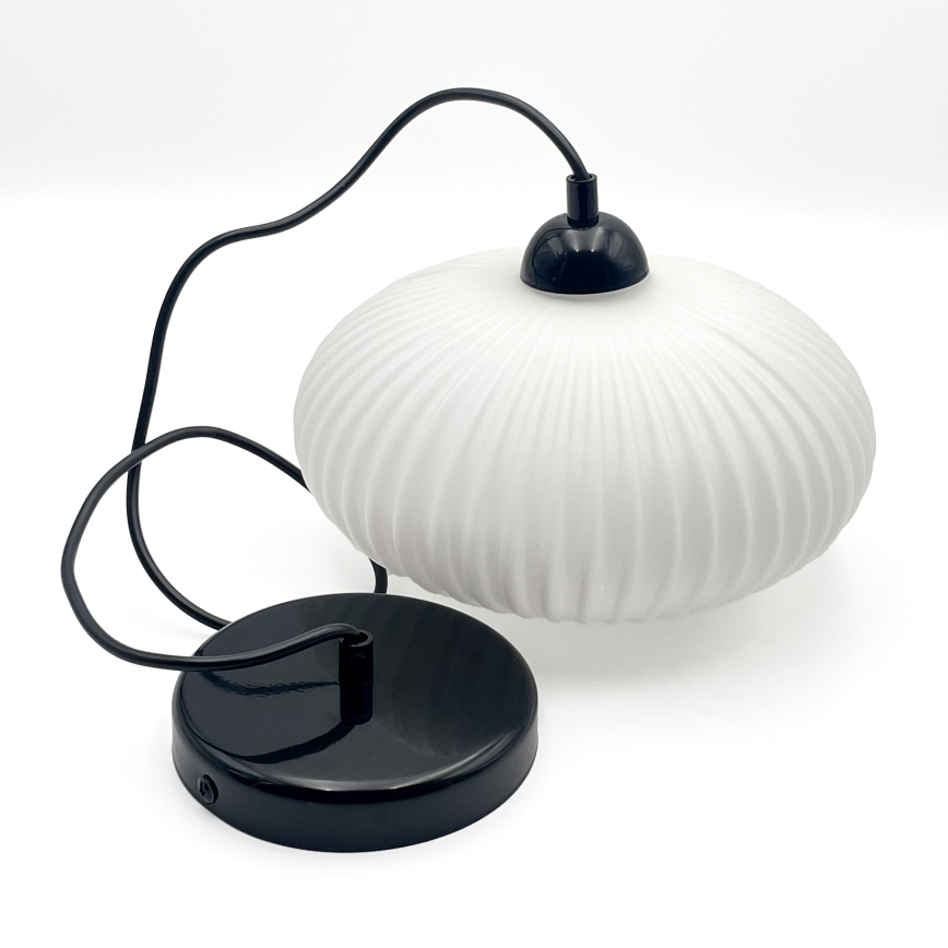 Lámpara colgante HARMA 1xE27/15W/230V diá. 25 cm blanco/negro
