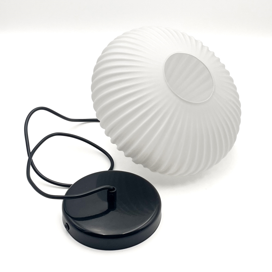 Lámpara colgante HARMA 1xE27/15W/230V diá. 25 cm blanco/negro