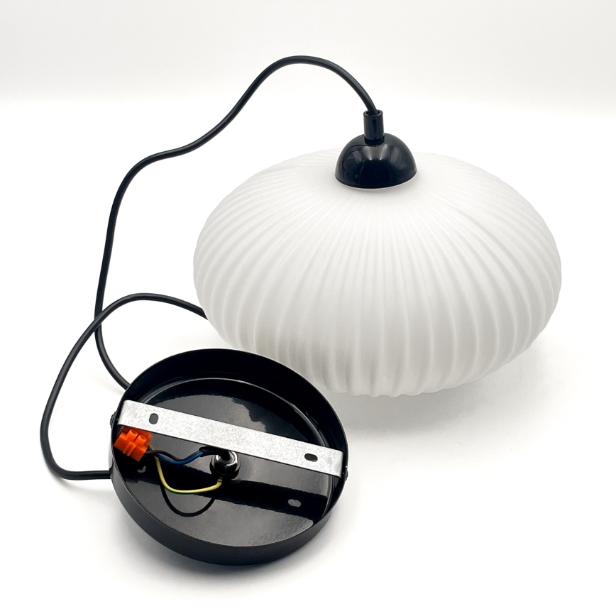 Lámpara colgante HARMA 1xE27/15W/230V diá. 25 cm blanco/negro