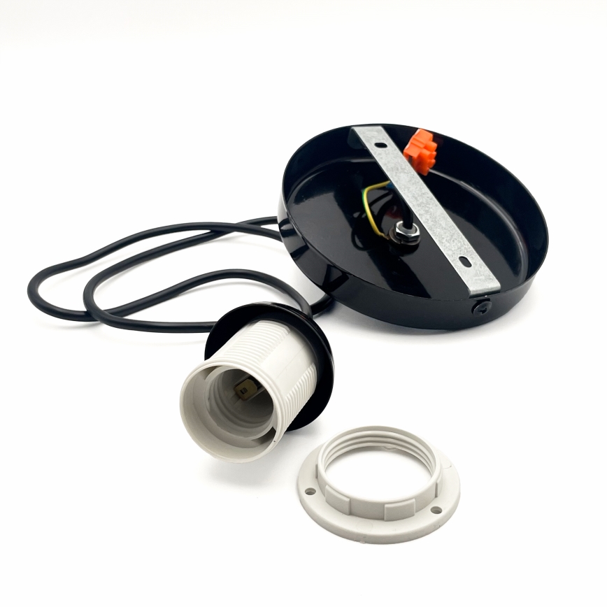 Lámpara colgante HARMA 1xE27/15W/230V diá. 25 cm blanco/negro