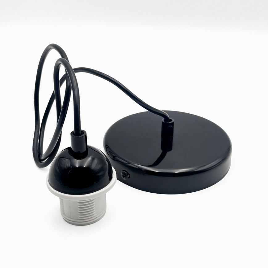 Lámpara colgante HARMA 1xE27/15W/230V diá. 25 cm blanco/negro
