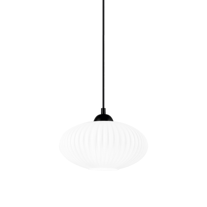 Lámpara colgante HARMA 1xE27/15W/230V diá. 25 cm blanco/negro