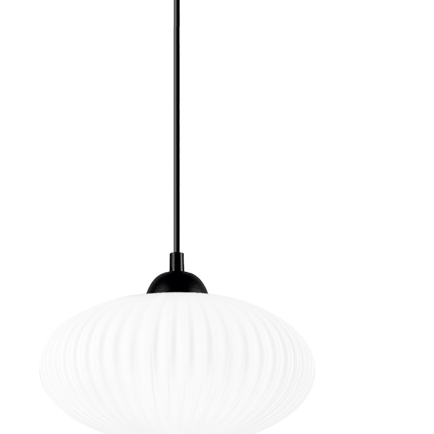 Lámpara colgante HARMA 1xE27/15W/230V diá. 25 cm blanco/negro