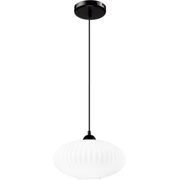 Lámpara colgante HARMA 1xE27/15W/230V diá. 30 cm blanco/negro