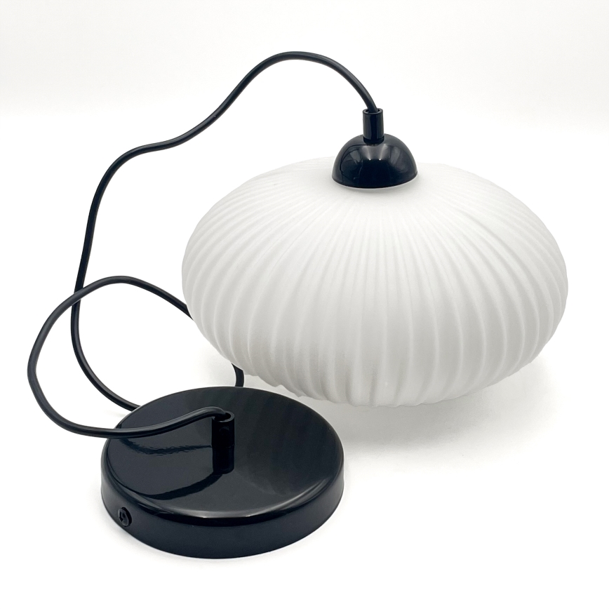 Lámpara colgante HARMA 1xE27/15W/230V diá. 30 cm blanco/negro