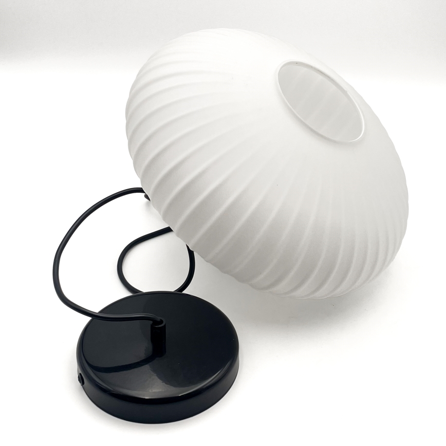 Lámpara colgante HARMA 1xE27/15W/230V diá. 30 cm blanco/negro