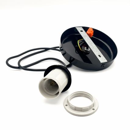 Lámpara colgante HARMA 1xE27/15W/230V diá. 30 cm blanco/negro