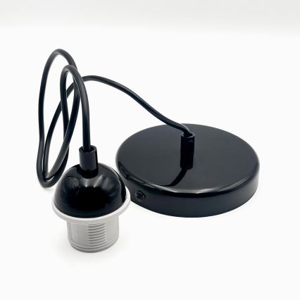 Lámpara colgante HARMA 1xE27/15W/230V diá. 30 cm blanco/negro